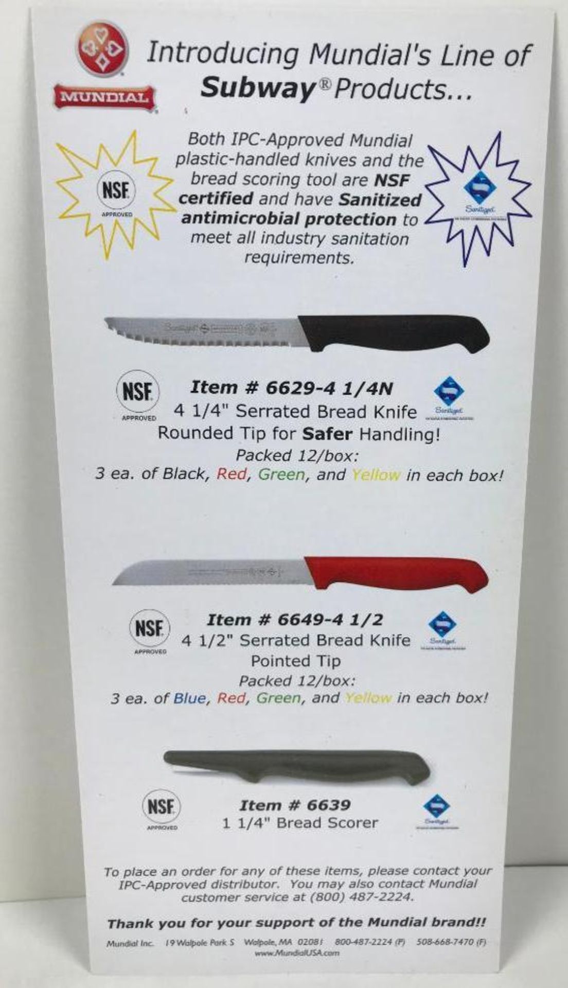 MUNDIAL 4.5" POINTED TIP UTILITY KNIFE - LOT OF 12 - 6649-4 1/2 - NEW - Image 5 of 7