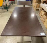 RECTANGULAR BROWN STONE TOP TABLE AND SQUARE BROWN STONE TOP TABLE