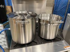 20QT HEAVY DUTY STAINLESS STOCK POT INDUCTION CAPABLE & STAINLESS STEEL DOUBLE BOILER, JR 47202, 472