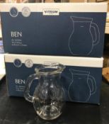 19.9OZ/500ML GLASS PITCHERS, VITRUM BEN "BYSTRO" FJ000 - LOT OF 12 - NEW