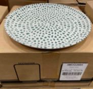 CASE OF DUDSON MOSAIC GREEN 11 1/8" PLATES - 12/CASE, MADE IN ENGLAND