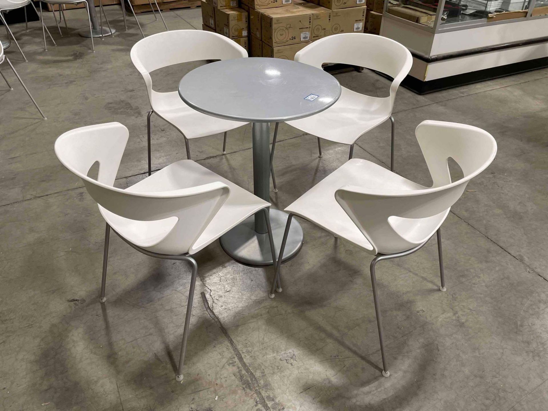 EMU 900H 24" ROUND INDOOR/OUTDOOR BISTRO TABLE W/ (4) KIKA 4000 SIDE CHAIR - Image 2 of 2