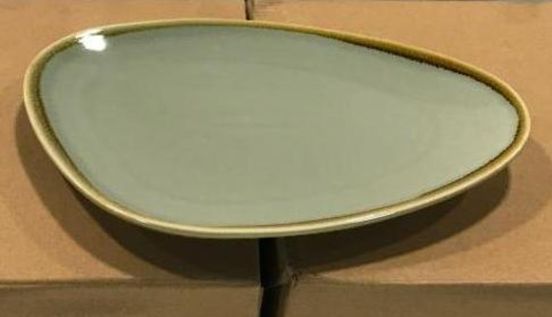 4 CASES OF TERRASTONE 10" SAGE GREEN OVAL PLATTER - 12/CASE, ARCOROC - NEW - Image 3 of 3