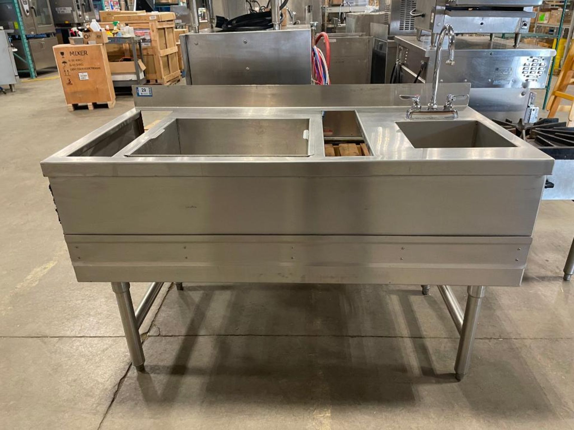 STAINLESS STEEL UNDERBAR WORKSTATION WITH ICE BIN AND SINK - Image 7 of 10