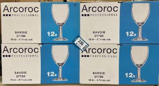 4 BOXES 6.7OZ/190ML SAVOIE WINE GLASSES, ARCOROC 27786 - 12/BOX - NEW