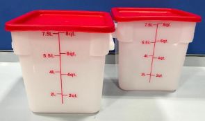 8QT SQUARE WHITE FOOD STORAGE CONTAINER, JOHNSON ROSE 56108 - LOT OF 2 - NEW