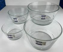 NEW ARCOROC UNISSON 4 PIECES GLASS BOWL SET