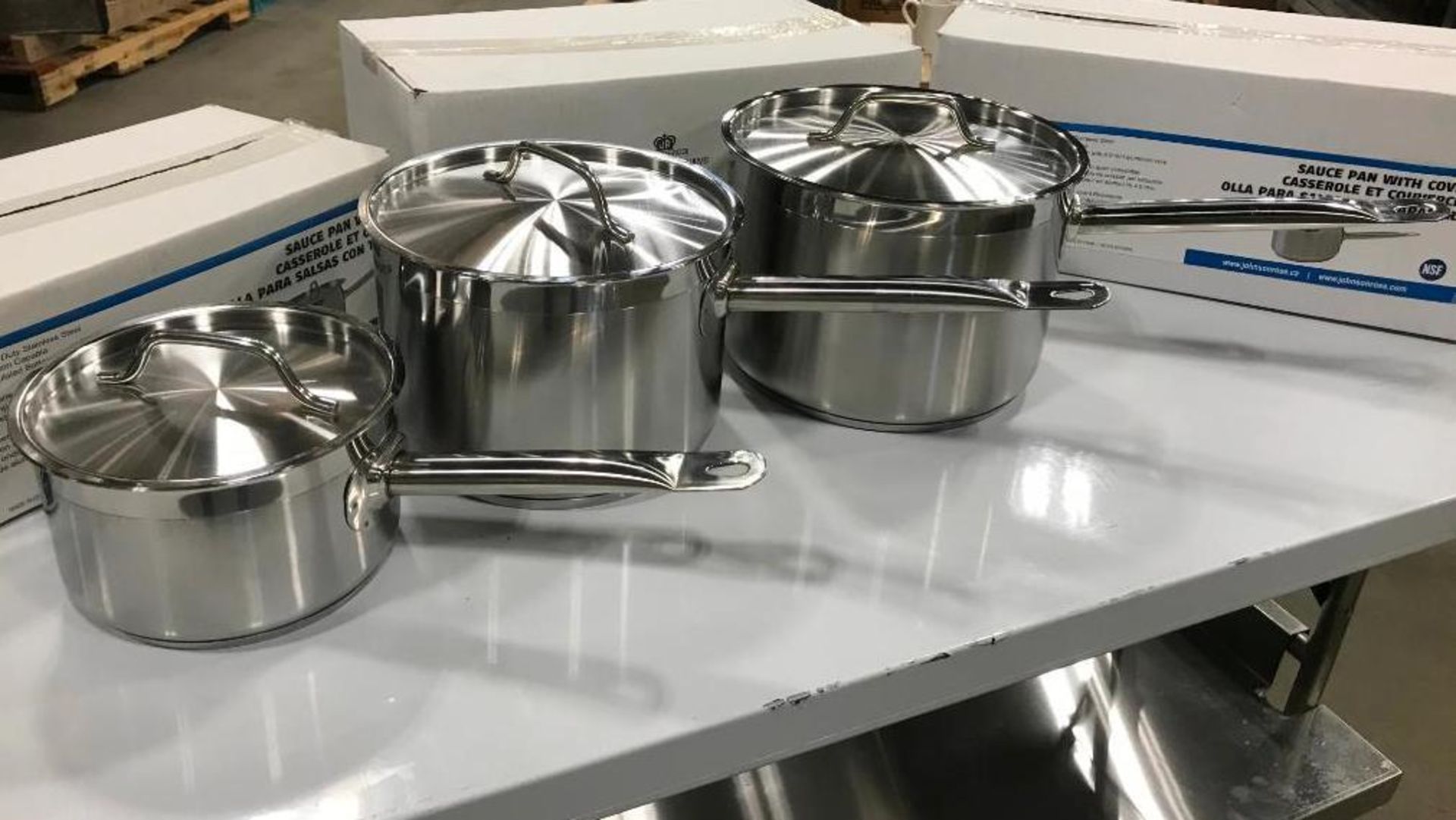 6QT, 4.5QT & 2QT HEAVY DUTY STAINLESS SAUCE PAN SET INDUCTION CAPABLE - NEW - Image 5 of 5