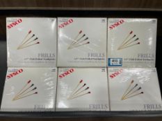 (6) PACKS OF SYSCO FRILLS 4.5" CLUB FRILLED TOOTHPICKS, 1000 PER PACK