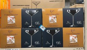 4 BOXES OF 10OZ/300ML CABERNET CHAMPAGNE COUPE GLASSES - LOT OF 24, C&S D6140 (N6815)