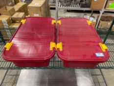 (2) POLYPROPYLENE BINS WITH BASKETS WITH SECURABLE LIDS