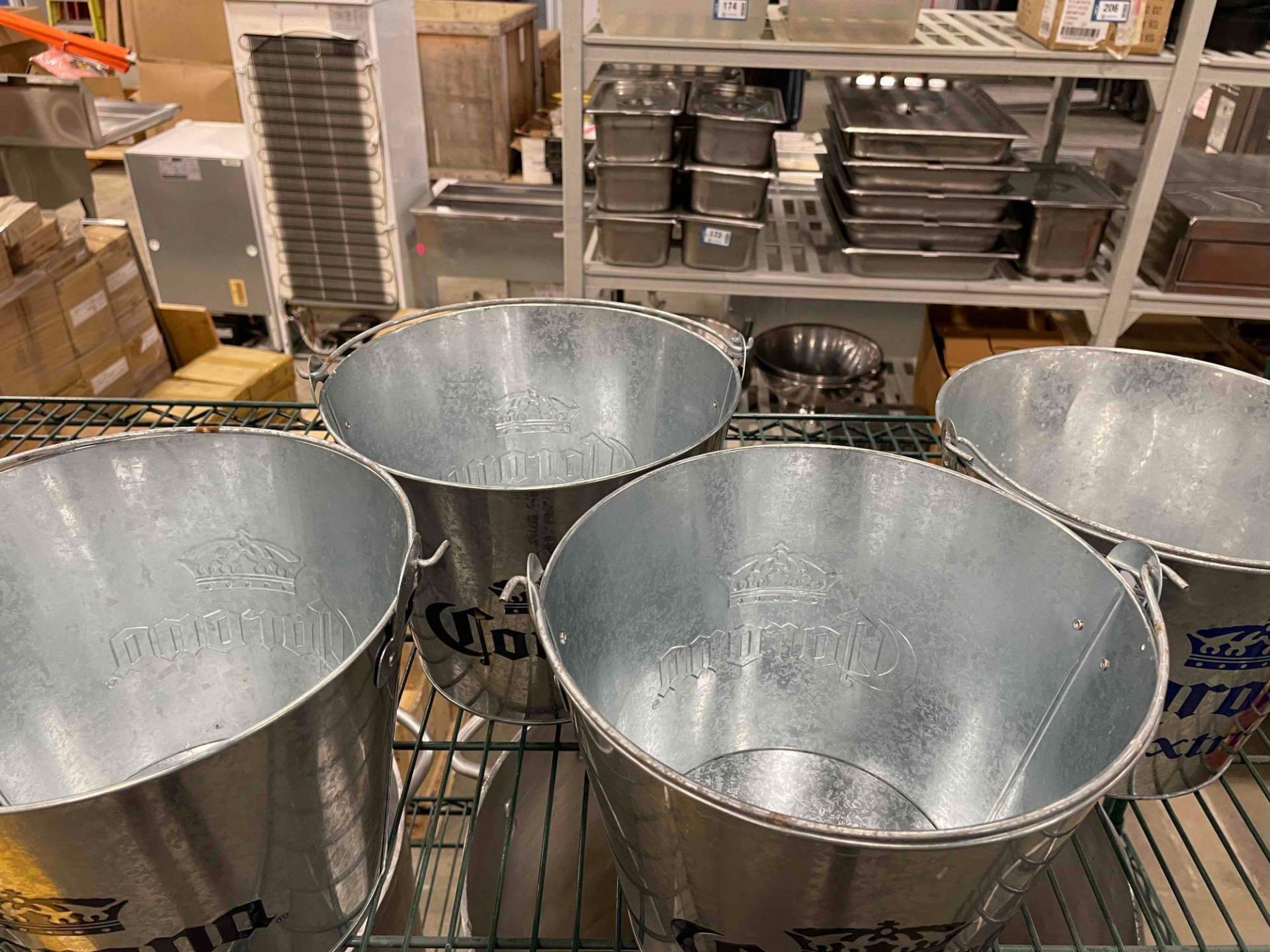 (4) CORONA EXTRA BRANDED METAL PAILS - Image 2 of 3