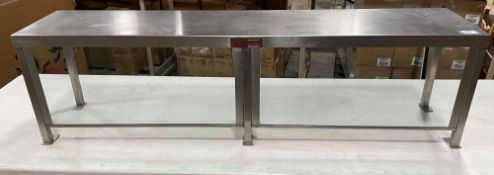 SINGLE STAINLESS STEEL OVER SHELF WITH GLASS SNEEZE GUARD