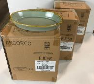 3 CASES OF TERRASTONE 8 1/4" SAGE GREEN OVAL BAKER - 12/CASE, ARCOROC - NEW