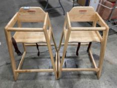 (2) WOODEN HIGH CHAIRS