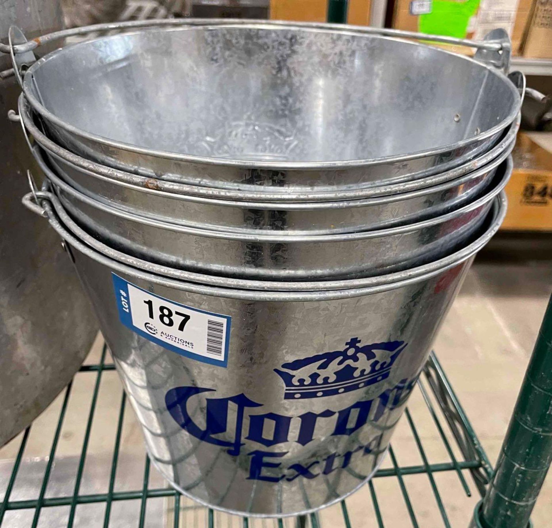 (4) CORONA EXTRA BRANDED METAL PAILS - Image 3 of 3