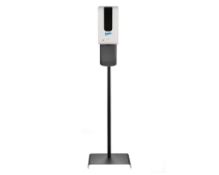 SANITIZER DISPENSER WITH FLOOR STAND AND WALL MOUNTED SOAP DISPENSER