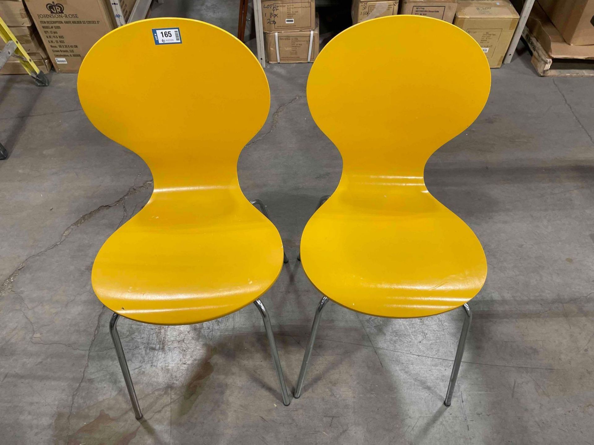 (2) STRUCTUBE YELLOW BENTWOOD CHAIR