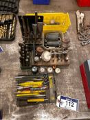 Lot of Asst. Punches, Chisel Bits, Flap Wheels, Sockets, Wire Wheels, etc.