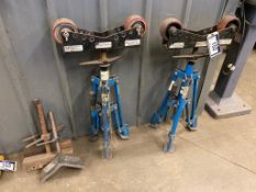 Lot of (2) Pipe Stands BLU-HCPS22, 4,000lb. Capacity w/ (4) Asst. Roller Heads, (1) V-Head