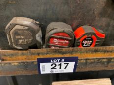 Lot of (2) Maximum Tape Measures and (1) Milwaukee Tape Measure