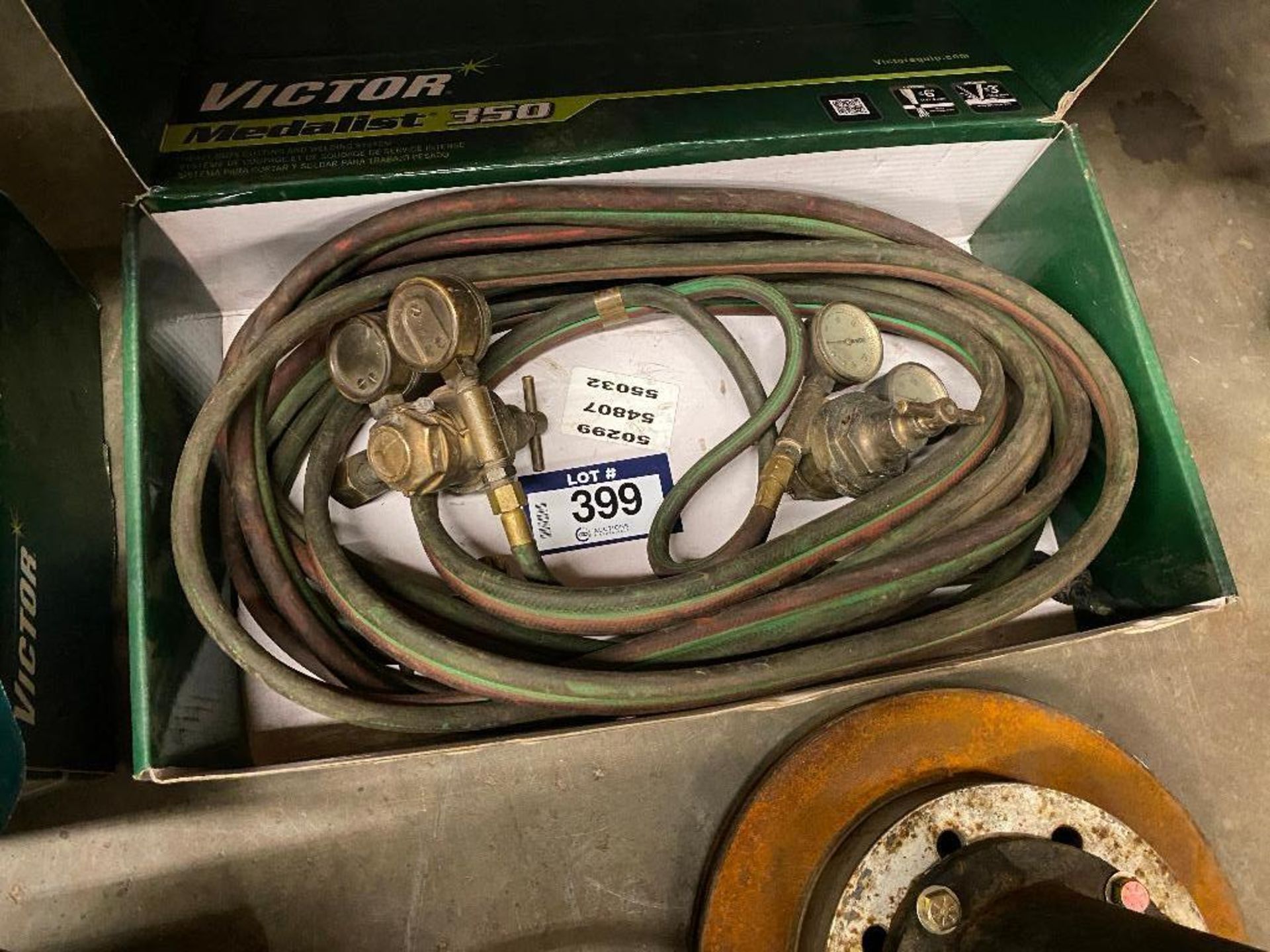 Victor Oxy/ Acetylene Line w/ Gauges, Torch - Image 2 of 3
