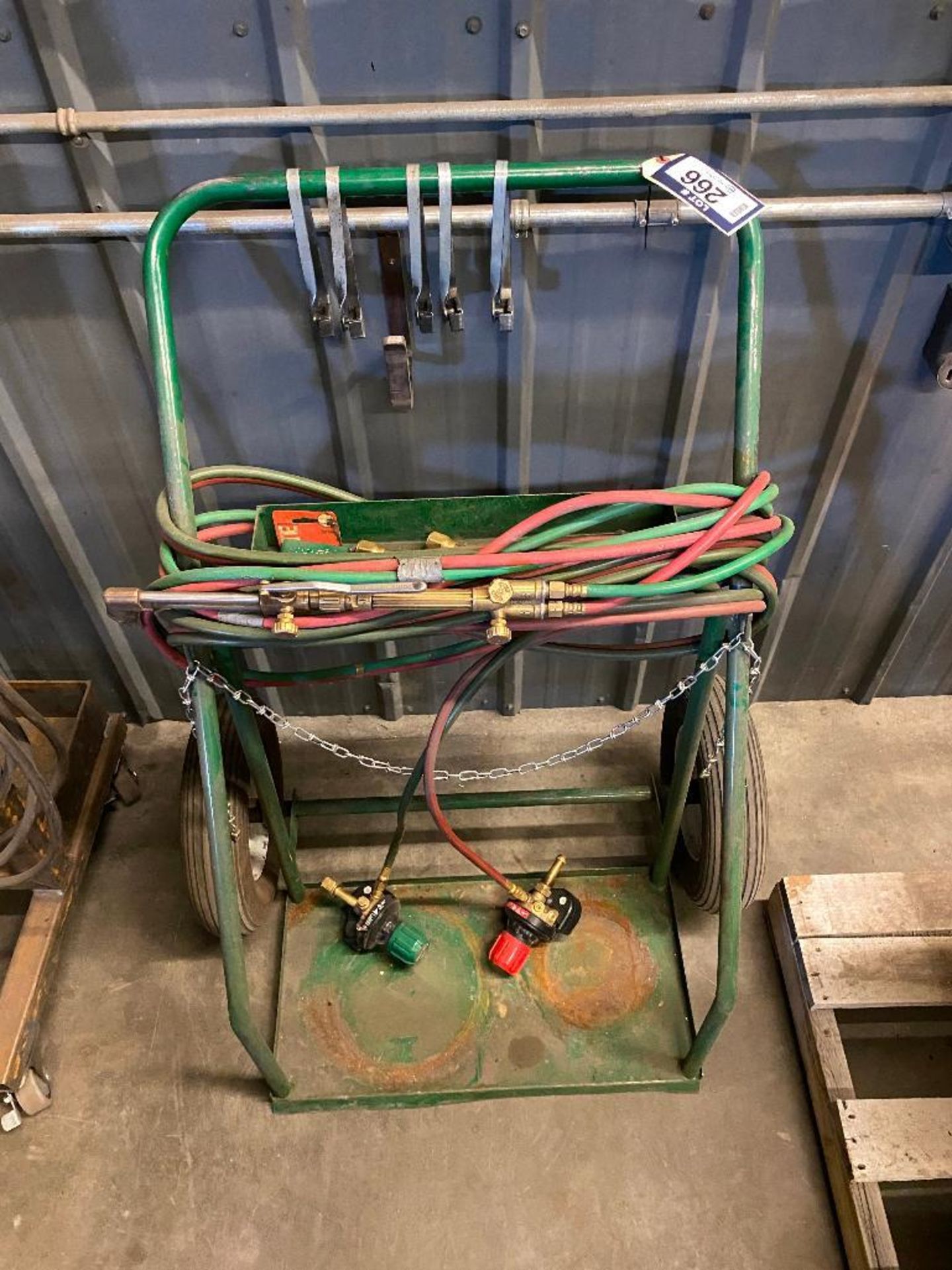 Oxy/Acetylene Bottle Cart w/ Asst. Hose, Gauges, Torches, etc. - Image 3 of 4