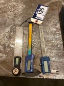Lot of (2) 6" Digital Calipers and (1) Angle Finder