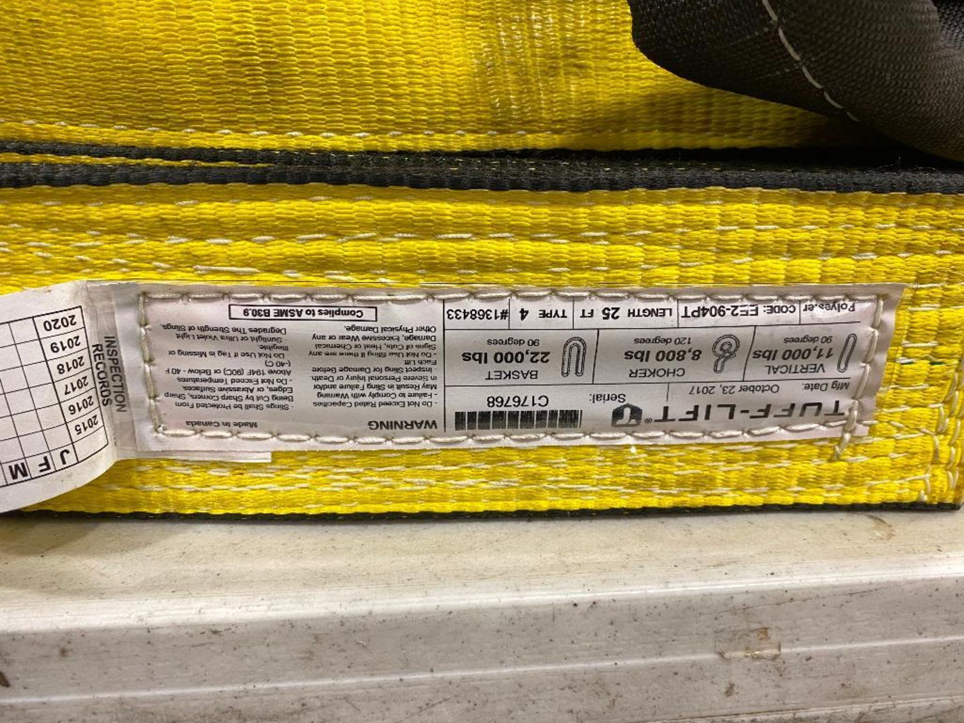 (3) Tuff-Lift 25' Polyester Strap, 11,000lbs. Vertical - Image 2 of 2