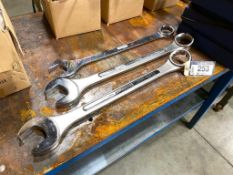 Lot of (1) 2-3/16 Wrench, (1) 2-1/8 Wrench and (1) 2" Wrench
