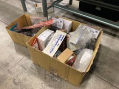 Lot of (2) Boxes of Asst. Winch Rope, Fluid Transfer Kit, Light Covers, Suction Cups, Socket Holder,