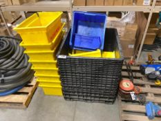 Lot of Asst. Parts Bins, Plastic Crate, etc.