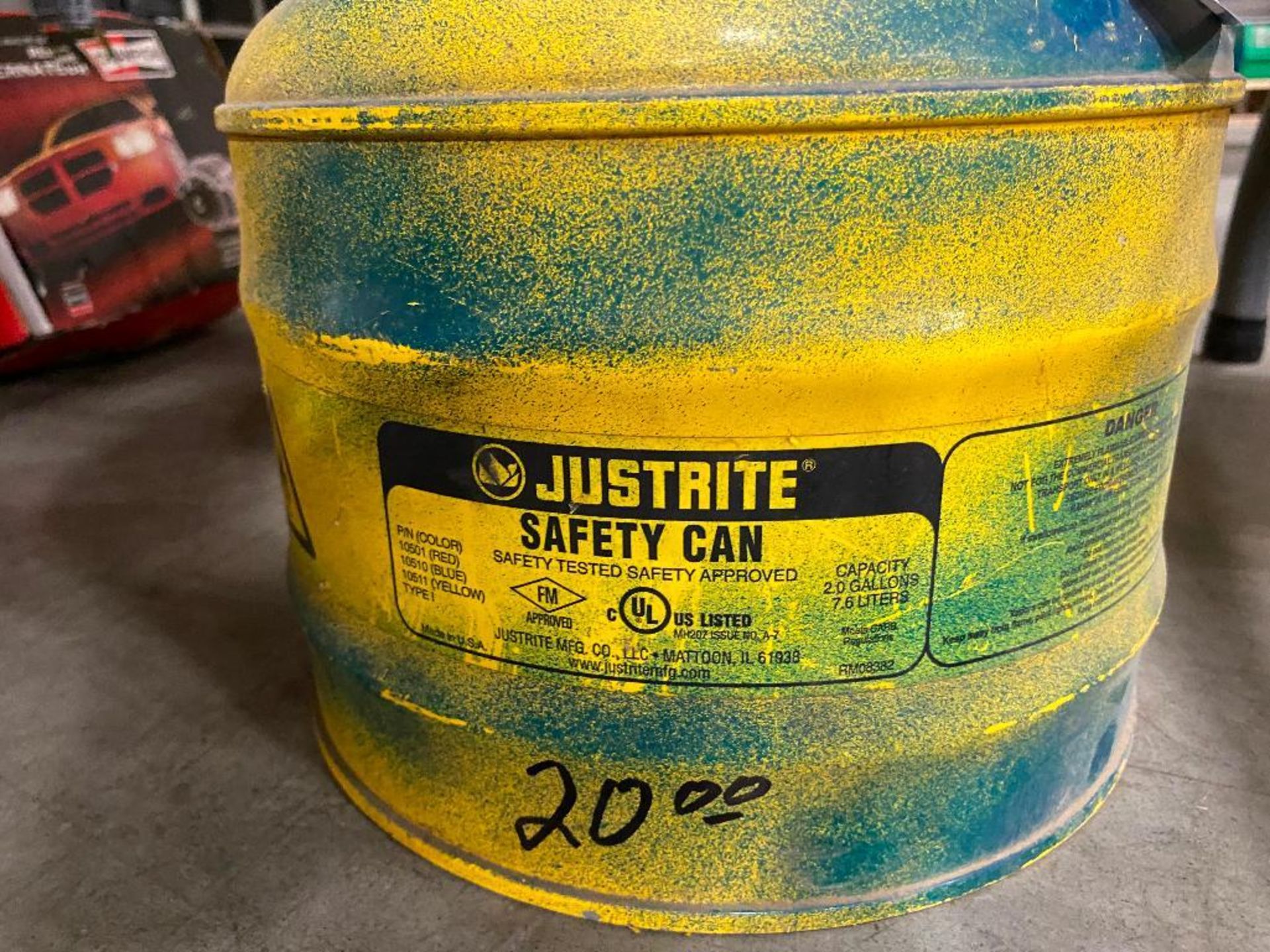 Lot of (2) Justrite Safety Cans - Image 3 of 3