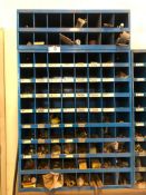 Lot of (1) 72-Compartment Parts Bin and (1) 16-Compartment Parts Bin w/ Asst. Nuts, Washers, etc.