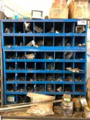 Lot of (1) 45-Compartment Parts Bin and (1) 16-Compartment Parts Bin w/ Asst. Contents