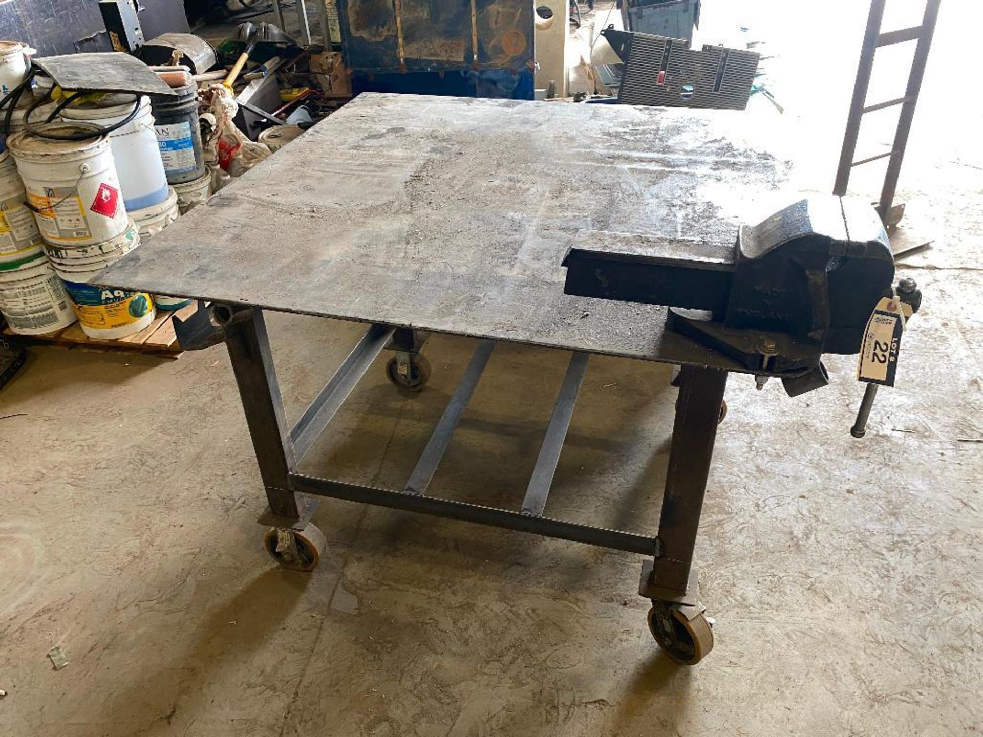 48" X 48" Steel Welding Table w/ 6" Record Bench Vise - Image 2 of 3