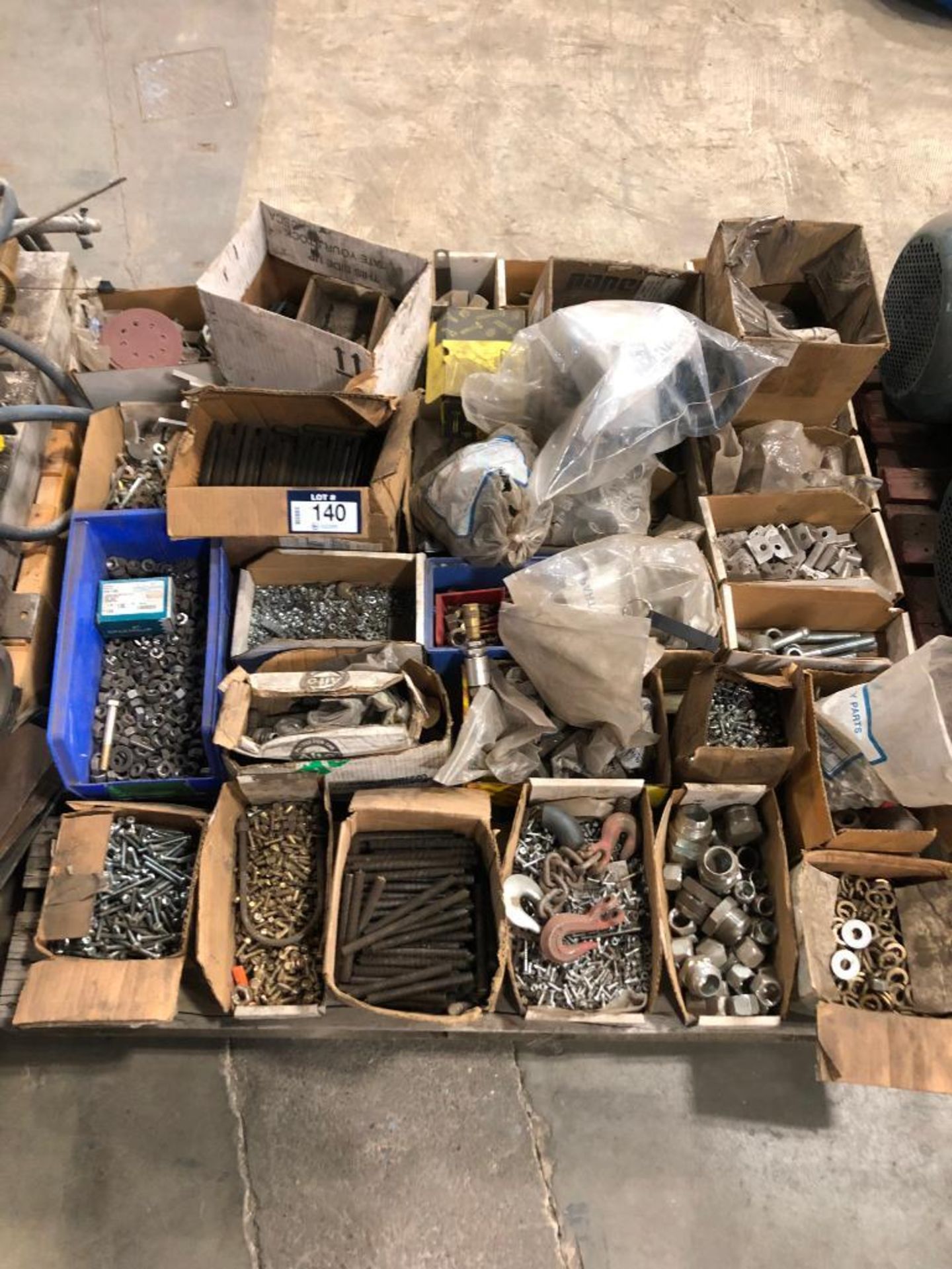 Pallet of Asst. Fasteners, Fittings, Hooks, Weld Nuts etc. - Image 2 of 3