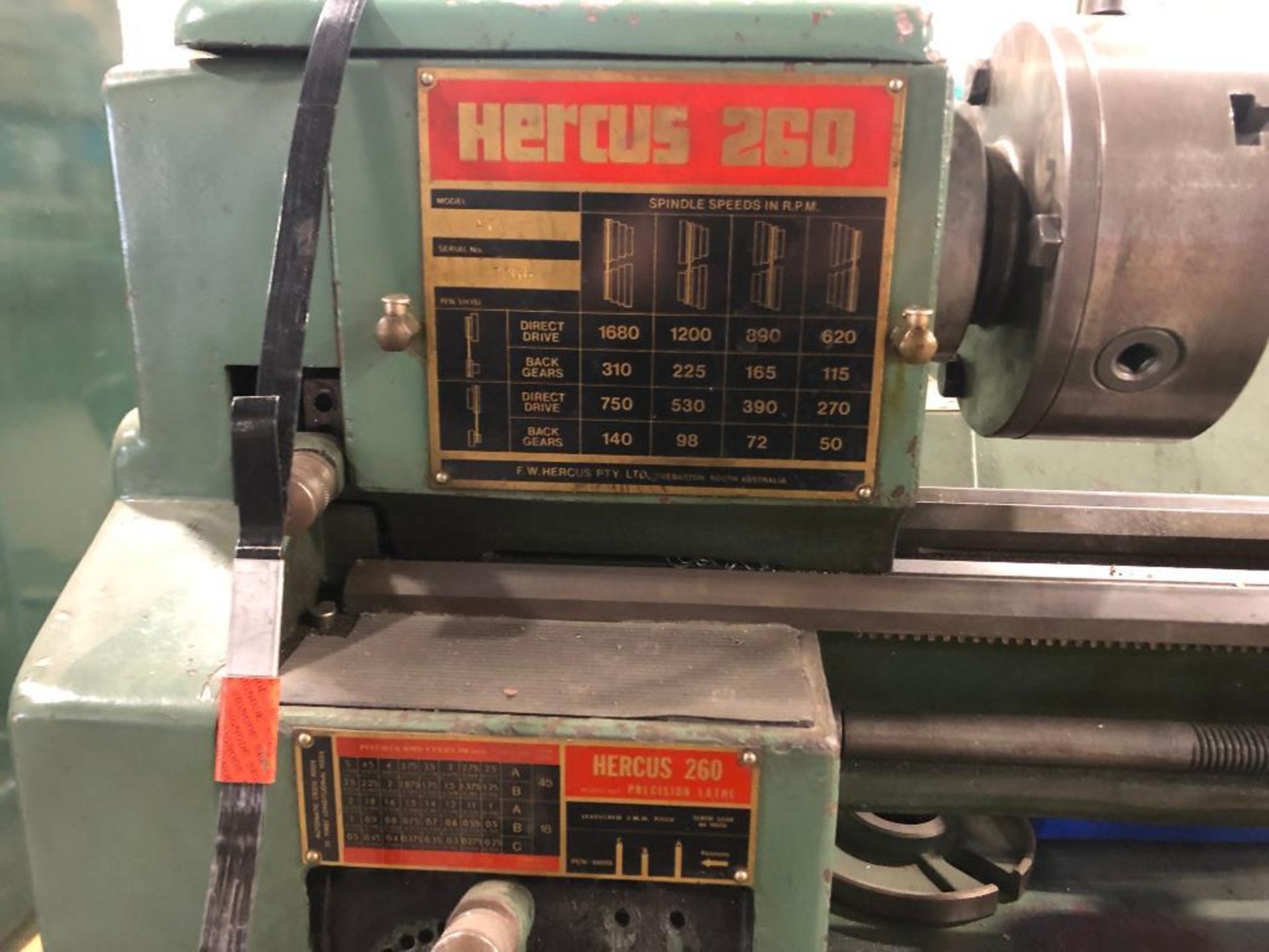 Hercus 260 Precision Lathe - Image 2 of 7