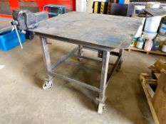 48" X 48" Steel Welding Table w/ 6" Record Bench Vise