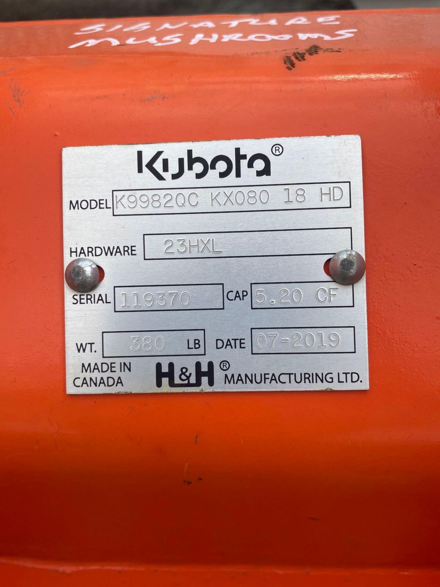 2019 Kubota K9982QC KX080 18 HD 18” Excavator Dig Bucket - Image 4 of 4