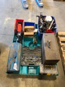 Pallet of Asst. Tools including Sockets, Ratchets, Toolboxes, etc.