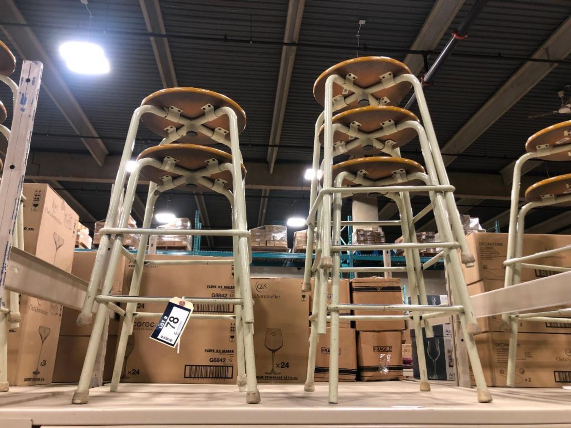 Lot of (5) Asst. Shop Stools