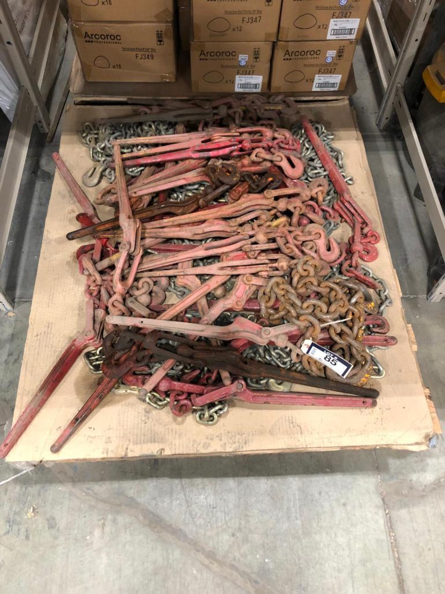 Pallet of Asst. Chains, Chain Boomers, etc.