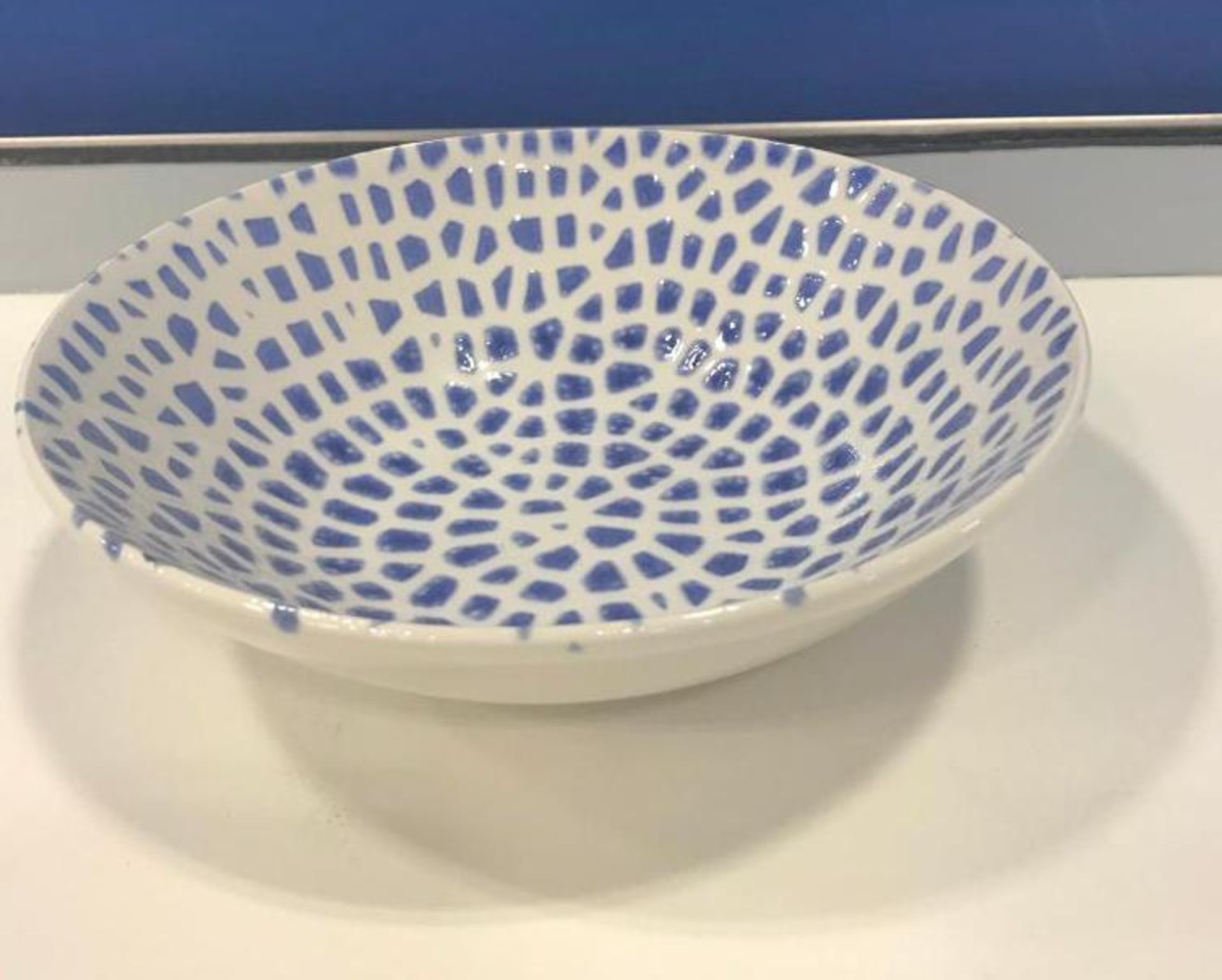 DUDSON MOSAIC BLUE CHEF'S BOWL 8" - 12/CASE, MADE IN ENGLAND - Image 4 of 5