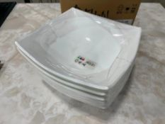 9 3/8" DELICE WHITE GLASS BOWLS, 57OZ/1.7L - CASE OF 6, ARCOROC C9860 - NEW