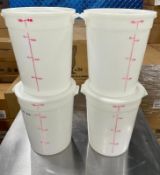 8 QT ROUND WHITE FOOD STORAGE CONTAINER - LOT OF 4
