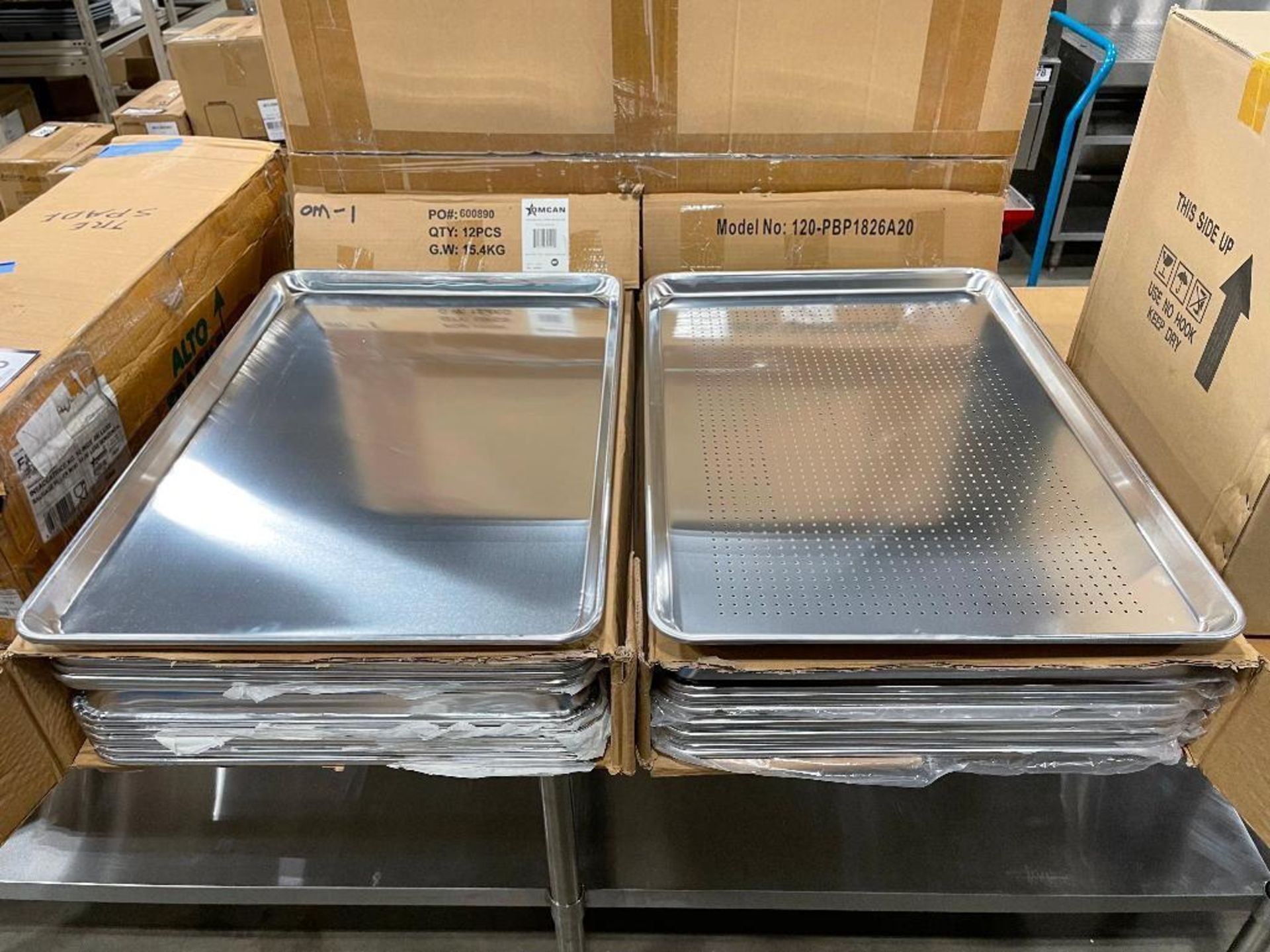 CASE OF FULL SIZE BUN PANS & CASE OF FULL SIZE PERFORATED BUN PANS, LOT OF 24. - NEW - Image 2 of 10