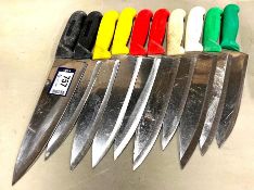 LOT OF 10 USED SHARPENED KNIVES