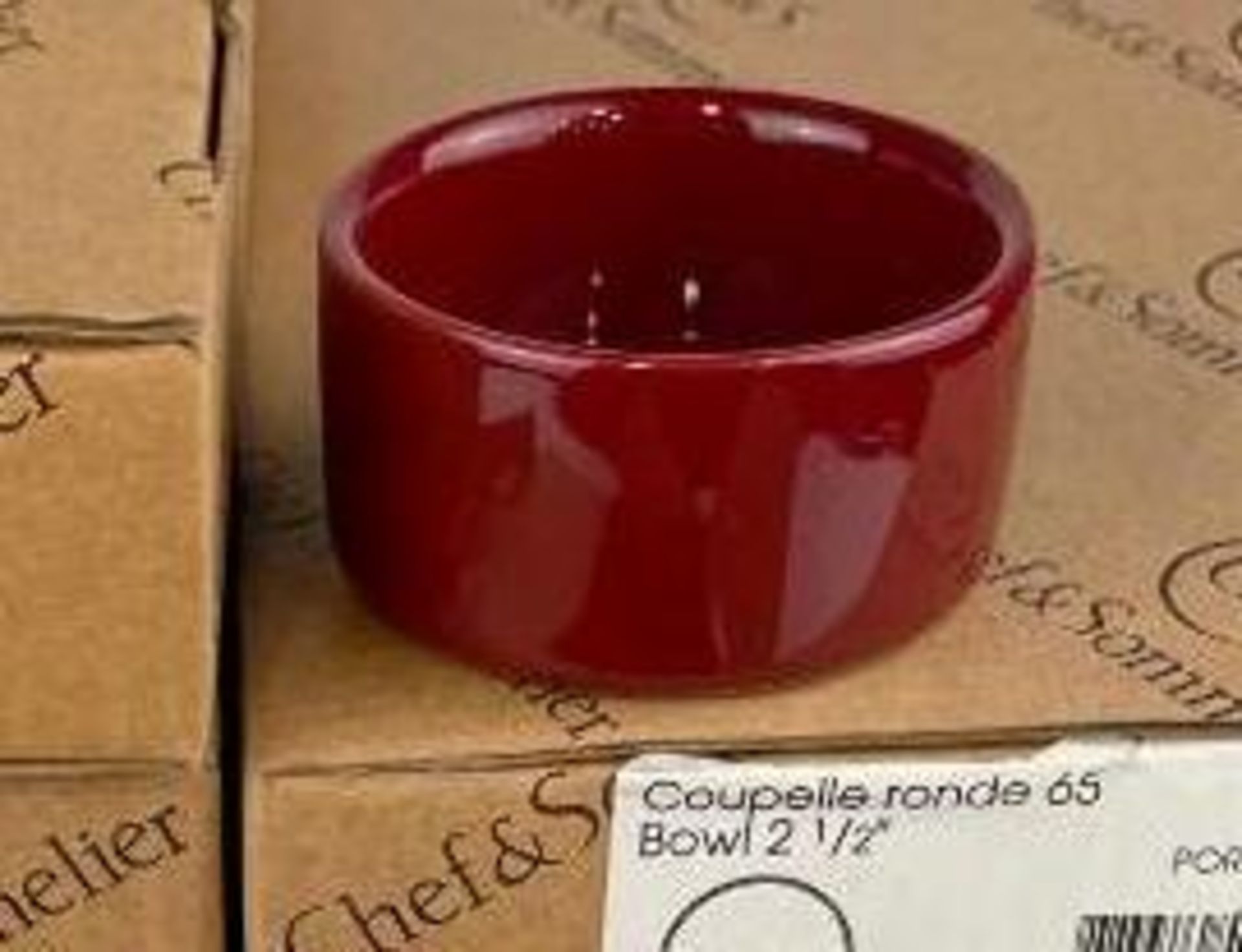 2 CASES OF CHEF & SOMMELIER PURITY 2 OZ. RED CIRCULAR BOWLS, 24/CASE - NEW - Image 2 of 5