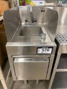 GLASTENDER DHSB-12 - DELUXE FREE STANDING UNDERBAR STAINLESS STEEL HAND SINK UNIT